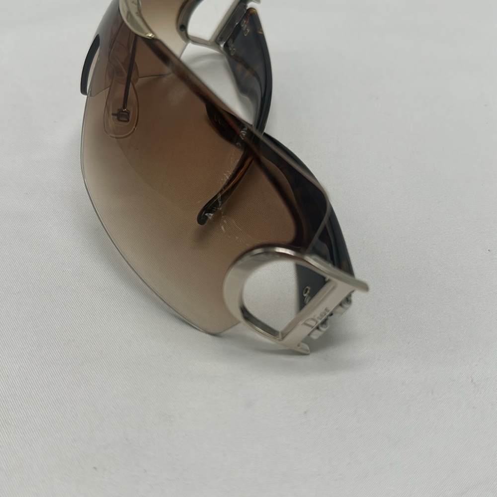 Christian Dior Airpseed1 Rimless Shield Sunglasses Brown Retro Vintage Rare Y2K - Picture 12 of 13